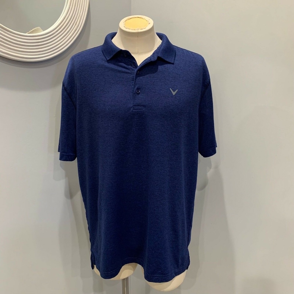 Callaway Blue Short Sleeve Golf Polo Opti-Dri Men's Size L